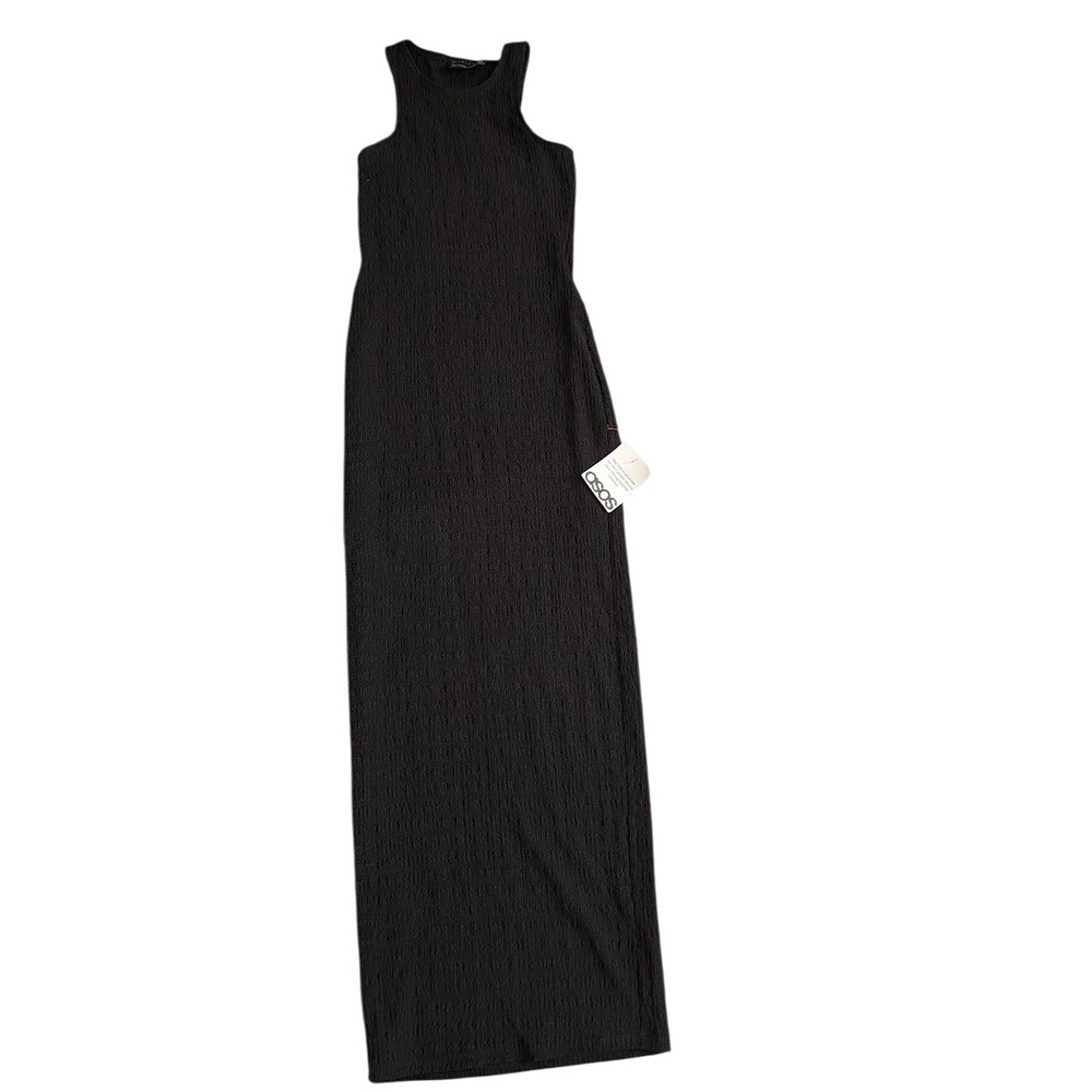 ASOS DESIGN Black Textured Sleeveless Maxi Dress Size US‎ 4 NEW